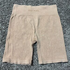 Gilly Hicks Women's Beige Ribbed Biker Shorts